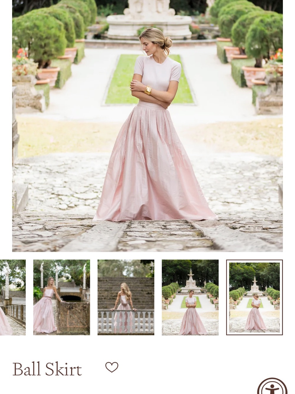 Light Pink A-Line Ball Skirt by